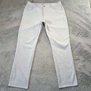 Peter Millar EB66 Performance Pants Mens 37x33 Gray 5 Pocket Golf‎ Chino 36x32
